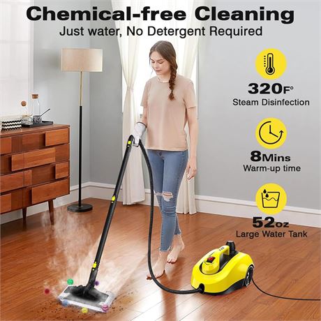 Heavy Duty Steam Cleaner, 28 Accessories, 5M Cord