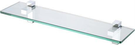 KES 19.6 Inch Glass Shelf, Polished Chrome