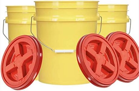 House Naturals 5 Gal Yellow Bucket, 3-Pack