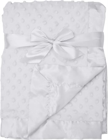 American Baby Company Chenille-Empfangsdecke – Ultraweich, 76,2x101,6 Cm, Mit Minky-Punkten & Satin, Rosa