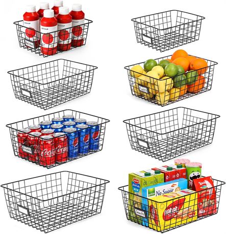 XL Wire Baskets for Organizing, Black