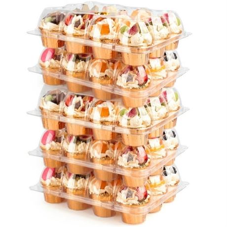 LotFancy Dozen Cupcake Boxes, Pack of 12