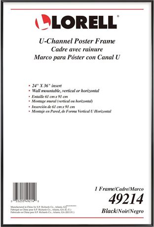 Lorell Poster Frame, 24"x36" Black