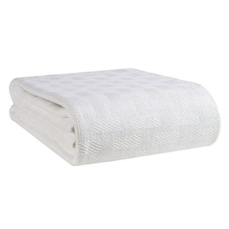 Cotton Twin Blanket - White, All Season