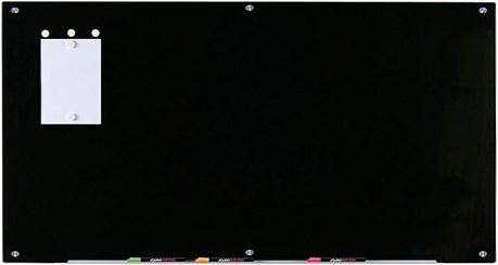 Black Glass Dry-Erase Board Set - 6' x 4'