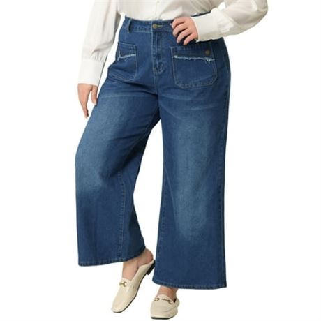 Agnes Orinda Women's Plus Size Long Jeans