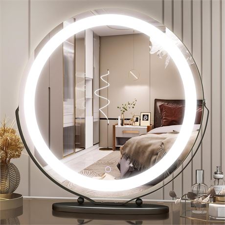 Vierose 20" LED Vanity Mirror, 20"x20", Black