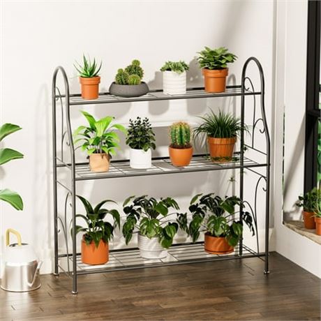 BENOSS 3 Tier Metal Plant Stand Flower Shelf