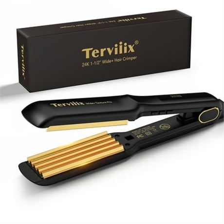 Terviiix 24K Titanium Hair Crimper, 1.5"
