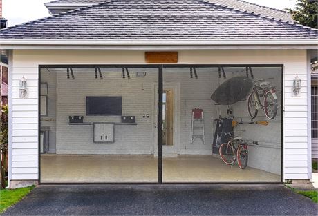 16x7FT Garage Screen Doors for 2 Car Garage
