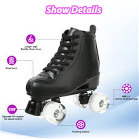 Eonroacoo High Top Leather Skates, Light-up