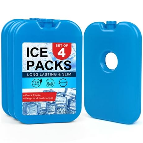 LotFancy 3 Ice Packs, Reusable, 7x4.75x0.75 in