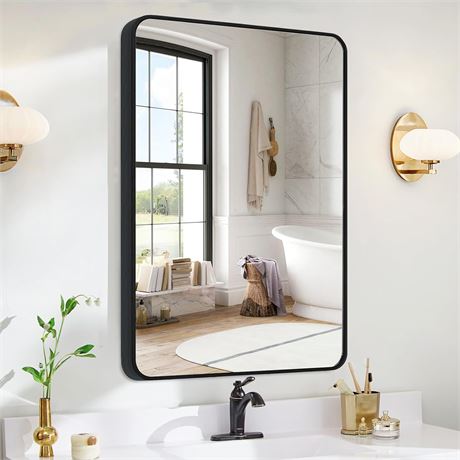 LUQINYAMAX Bathroom Mirror, Black 30x50