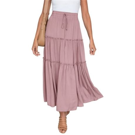 MOSHU High Waist Midi Pleated Skirt w/ Pockets