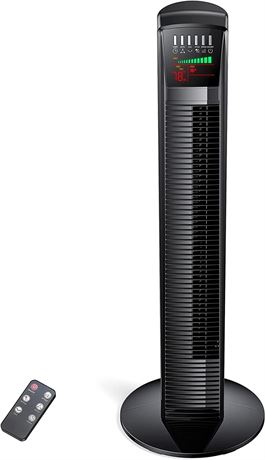 PARIS RHNE Tower Fan with Remote, 12H Timer