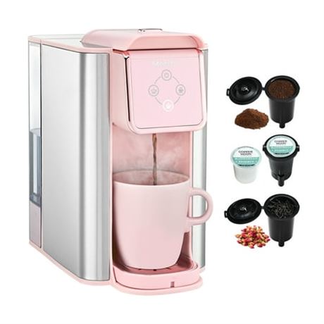 Mecity Coffee Maker 3-in-1, 6-10 Oz Cup, Pink