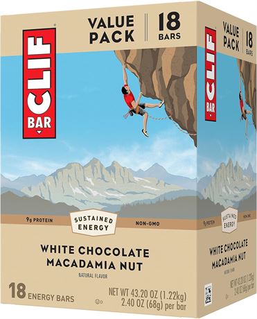 Clif Bar White Chocolate Macadamia, 18 Pack