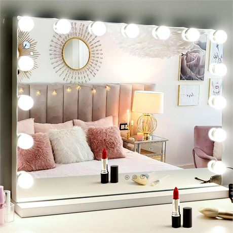 23"x19" Vanity Mirror, 15LED, Dimmable, White