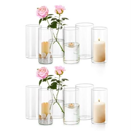 Glasseam Glass Cylinder Vases, 8, Set of 6