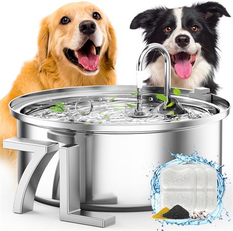 Steel Pet Fountain, 7L - Fits Cats/Dogs