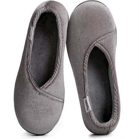 Size 10 HomeTop Women's Corduroy Memory Foam Slippers