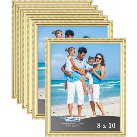 6 Pictured Frames 8inx10in Gold