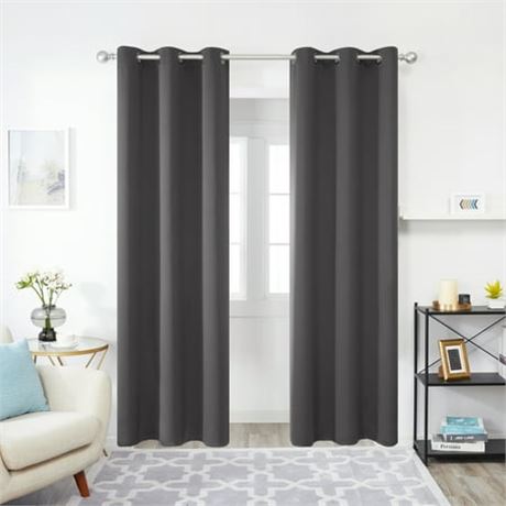 Deconovo Blackout Curtains 42x84 in Dark Gray
