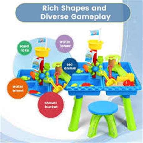 4 in 1 Kids Sand Water Table, 39pcs, Size: