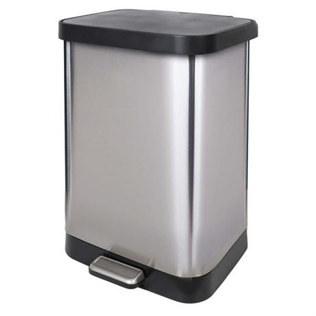13 Gal. Stainless Steel Can, Antimicrobial Lid