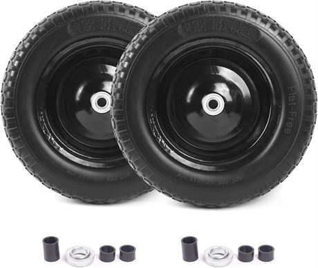 (2-Pack) 4.80/4.00-8 Flat Free Tire and Wheel