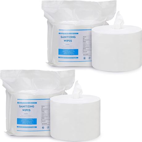 2 Roll Wet Wipes, 1600 Ct 8''x6'' for Gyms