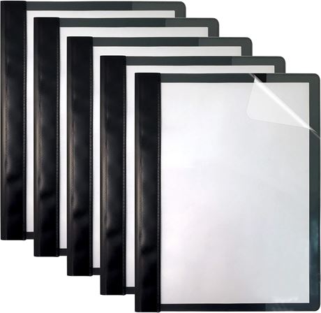 Clear Front Report Covers, Black, Box of 25