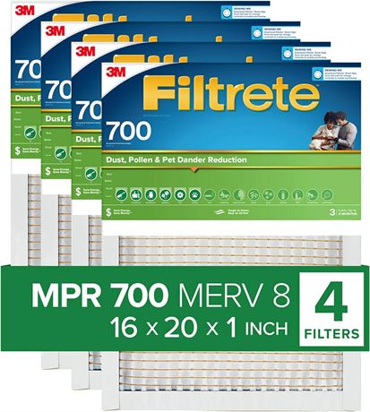 Filtrete 16x20x1 MPR 700 MERV 8, 4 Filters