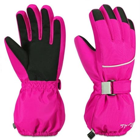 ThxToms Kids Winter Gloves, Ski, Rose, S