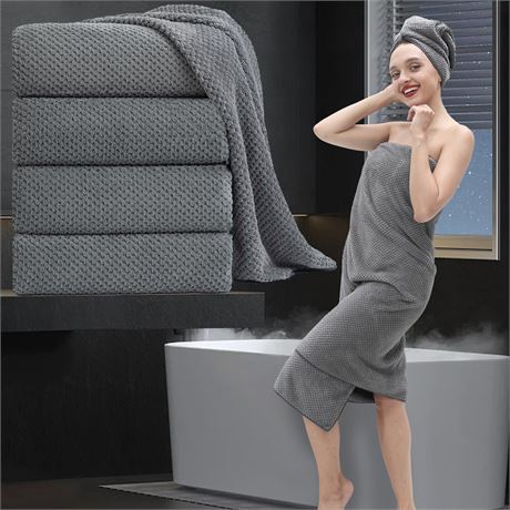 Dark Gray Towel Set 4Pack-35x70, 600GSM