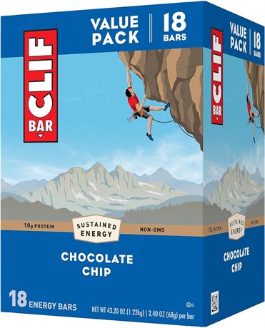 Clif Bar - Choc Chip, 2.4oz, Organic (18 Pack)