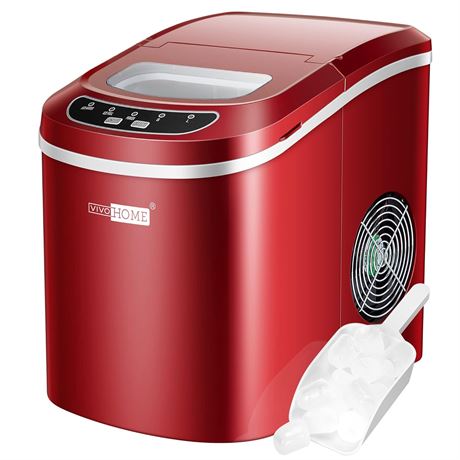 VIVOHOME Electric Ice Cube Maker 26lbs - Red