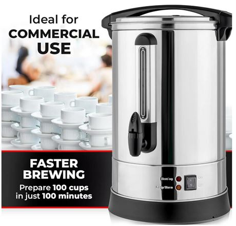Zulay Commercial Coffee Urn - 100 Cup