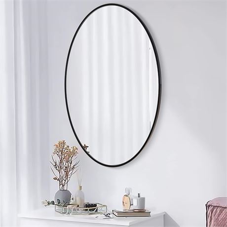 Oval Mirror 20x30 Full Length, Wall Mounted, Black