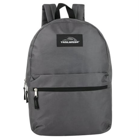 Classic 17 Inch Unisex Backpack - Gray