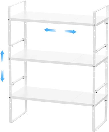 3 Pack Cabinet Shelf Organizers, Adjustable