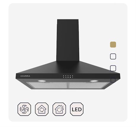 CIARRA 30 Inch Wall Mount Range Hood with 3-speed Extraction