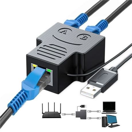 Gegong Ethernet Splitter 1 to 2, High-Speed
