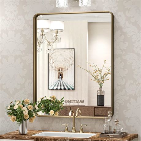 TokeShimi 24x32 Inch Bronze Bathroom Mirror