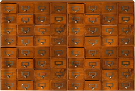 64-Drawer Storage Box Walnut 39.2x3.9x27.56