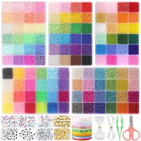 Funtopia Seed Beads Kit, 120 Colors, 3mm