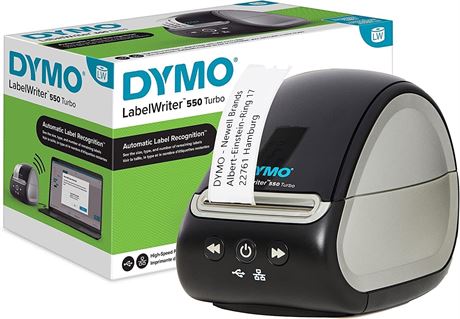 DYMO 550 Turbo, 90 LPM, USB/LAN, BROAGE Cable