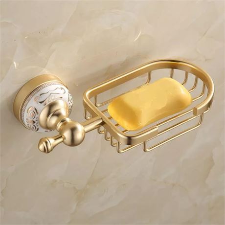 YHSGY Antique Brass Color Bathroom Soap Basket