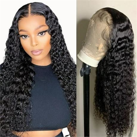 VONAR 14 Inch Deep Wave Lace Front Wigs Human