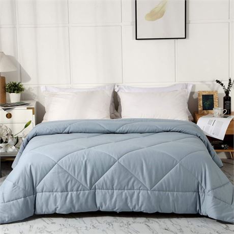 Cotton Filled Comforter - Grey Blue, King